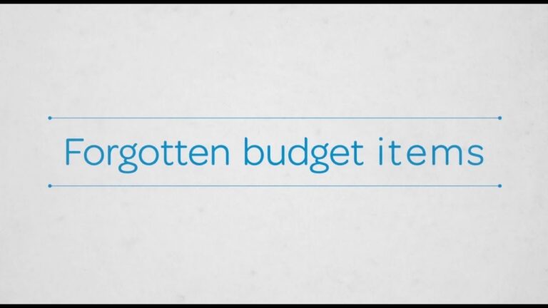 Forgotten Budget Items